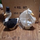 Goose Bride   Groom Wedding Cake Topper Figurines W  Veil  Porcelain