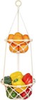 Macrame Hanging Fruit Basket  Boho Vegetable Holder For Kitchen Food 2 Tier