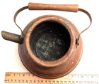 Vintage Copper Tea Kettle With Wood Handle