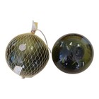 Lot Of 2 Vtg Japanese Fishing Float Buoy Green Blown Glass 5  Nautical Ball