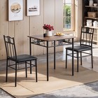 Set Of 3 Dining Table Set Kitchen Furniture Chair Seat Wooden Table Metal Seat