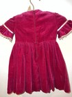 Vintage Baby Toddler Raspberry Velvet Lace Christmas Dress Victorian Holiday
