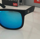 Ray-ban Rb4165 622 55 Polarized Justin 54mm Blue Mirror Lens Sunglasses