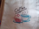New Set Of 7 Vint Style Hand Embroidered  coffee  Flour Sack Dish Towels