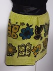 Retro Apron 1970 s New Made In The Usa Black And Lime Green Terry Cloth