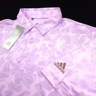 Adidas Golf Polo Shirt -m- Purple Pink Floral Camo -tennis Stretch -performance