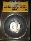 1971 D Jefferson Nickel Double Struck 2nd Strike 95  Off-center Error Coin Ms60