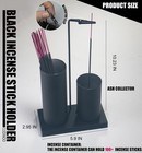 2 In 1 Incense Burner Holder For 1 Tall 1 Short Glass  Full Black