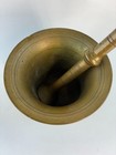 Antique 18thc Cast Brass Mortar And Pestle Heavy 5lb Apothecary Square Handles