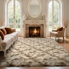 Fluffy Area Rugs Large Shaggy Soft Khaki Creamy Mat Carpet For Living Room Floor