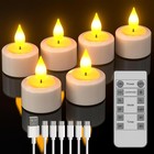 Rechargeable Led Tea Lights With Remote - 6pcs Flameless Flickering Candles  Tim