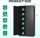 Metal Storage Cabinet With 2 Doors 5 Shelves 72 Garage Storage Cabinet With Lock