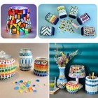 180x Glitter Glass Cabochon Mosaic Pieces Flatback For Arts Diy Crafts Jewelry