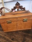 Vintage Hartmann Luggage Leather Type   Train Case Luggage Vanity Cosmetic W Key