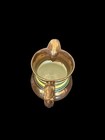 Antique Copper Lustre Blue Yellow Pitcher Staffordshire 4 Inches Mid 1800s