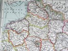 1908 Antique Map Of Eastern And Northern France   Paris   French Colonies