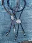 Vintage Western Style Bolo Tie Leather Cord Choose Brown Or Black free Shipping 