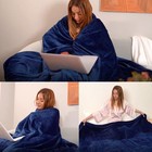 Navy Blue Fleece Plush Throw Blanket  50x60 Inches  Soft   Cozy Flannel