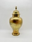 Solid Brass Urn With Lid Mcm Decorative Vases Vintage Ginger Jar Set Of 3