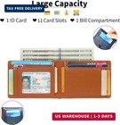 Men s Leather Wallet Slim Bifold Rfid Blocking Front Pocket Credit Card Holder