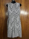 Calvin Klein Black   White Chevron Sleeveless Sheath Dress Medium No Sz Tag