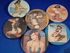 Lot Of 6 Spectacular Bettie Page Buttons Set  1 Pinback