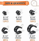 52pcs Rubber Lined Cushioned Insulated Cable Clamp Pipe Tube Hose Clips Kit Us