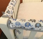 Effe Bebe Vera Elephant Reversible Cotton Cribwrap Rail Cover - Narrow Sides