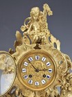 Large 19c French Ormolu Bronze Mantel Clock Cherubs
