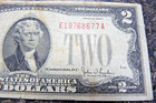 1928 Two Dollar Bill Red Seal Series G  2 Us Legal Tender Paper Currency