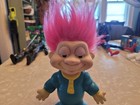 Vintage Troll Doll Piggy Coin Bank Money Blue   Pink - 1992 Hei