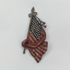 American Flag Patriotic Brooch Pin Star Spangled Banner Antique 1940s