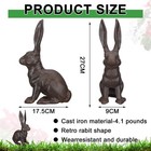 Cast Iron Rabbit Garden Statue Large Vintage Sitting Bunny Garden Figurines P   