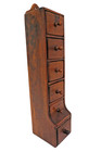 Vintage Wooden Apothecary Spice Drawer Cabinet Wall Hanging 6 Drawers Va Faasen