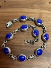 Taxco Lapis Sterling Bracelet 9 5unisex 950 Silver Lazuli Mexico Vintage Jewelry