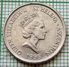 Saint Helena Elizabeth Ii 1998 5 Pence  Jonathan The Giant Tortoise