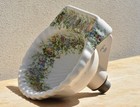 Antique Porcelaine De Paris Floral Wall Hung Porcelain Sink  1910s Lavabo French