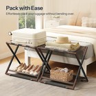 Luggage Racks For Guest Room  Set Of 2  Foldable Suitcase Stand With Storage    