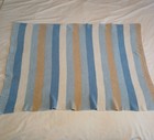 Carters Baby Blanket Just One You Blue White Tan Stripe Chenille Security Lovey