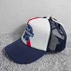 Pabst Blue Ribbon Pbr Beer Stripe Trucker Snapback Cap Hat Navy White Red Nwt