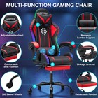 Rgb Gaming Chair W  Massage Led Reclining Ergonomic W footrest Lumbar Support