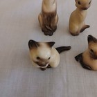 Set Of 4vintage Hagen Reneker Mini  Siamese Cat Ceramic Figurines Kitty