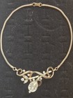 Vintage Trifari Rhinestone Necklace Snake Chain Gem Of India Choker