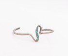 925 Sterling Silver Vintage Bracelet Southwestern Crushed Turquoise Cuff Bt10663