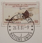 United Nations Stamps 1985 40th Anniversary Sg Monthly Card  a304 