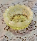 Uranium Vaseline Glass  Yellow Vaseline Opalescent Open Salt Cellar 