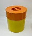 Set Of 3 Vtg 60s 70s Counterpoint Round Metal Canisters Orange Yellow Japan Mcm