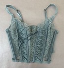 Victoria Secret Dream Angels Unlined Lace-up Corset Top Light Teal Size Medium