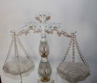 Vintage Ornate Large Crystal Scales Of Justice 24    With Trays