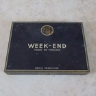 Vintage French Tobacco Tin Week-end Regie Francaise Seita Cigarette Case Metal 2